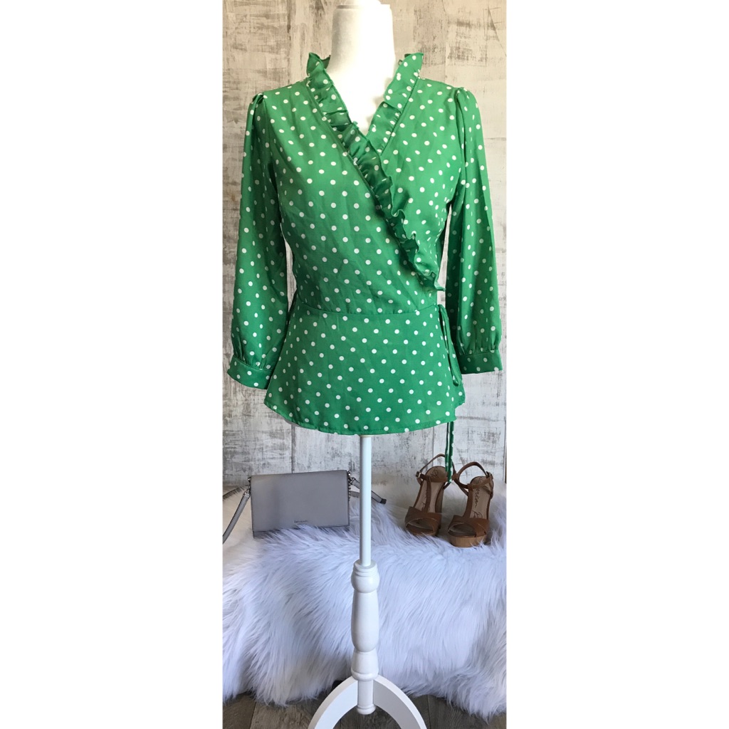 Code X Mode Green Wrap Blouse